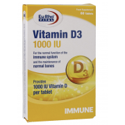 قرص ویتامین د3 یوروویتال 1000 واحدی  Eurovital Vitamin D3 